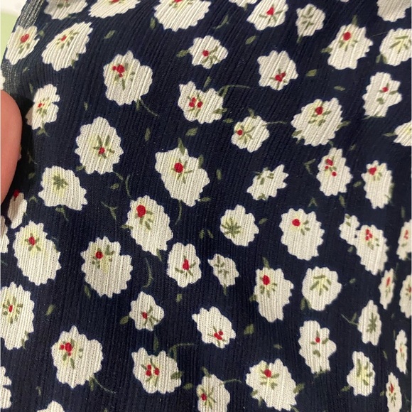 J.Crew A line Dress Fit Flare Floral Sleeveless Navy Blue Yellow Red Size 2 - Picture 3 of 9